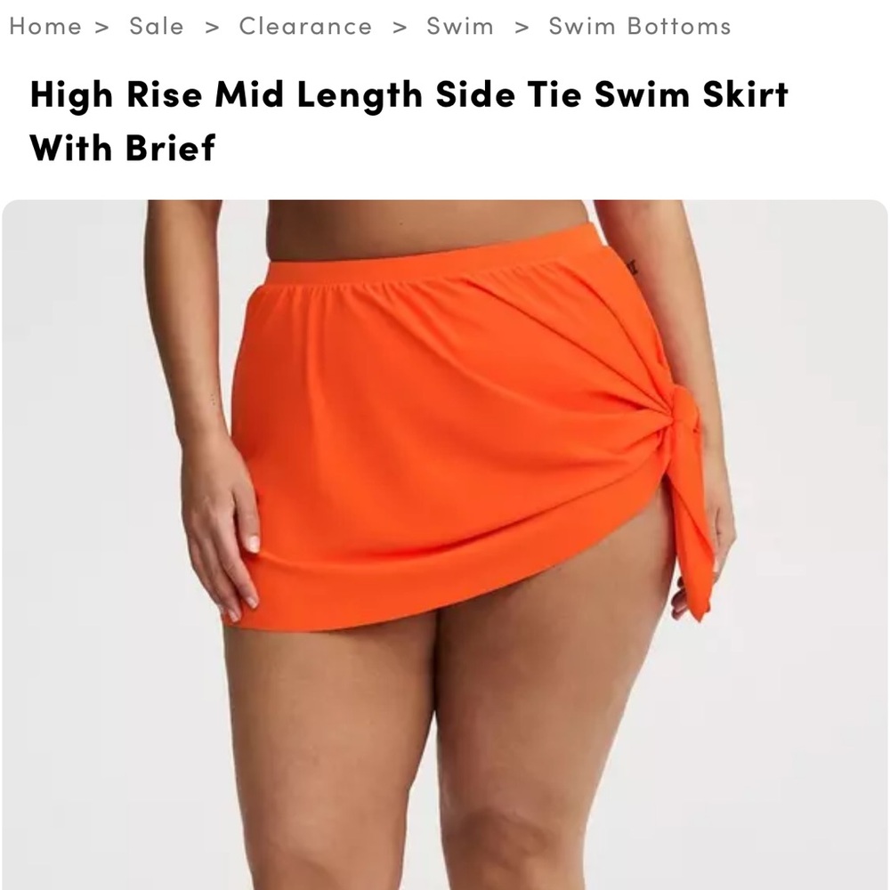 Torrid Orange Swim Skirt with Brief 2x brand new neon orange price is firm